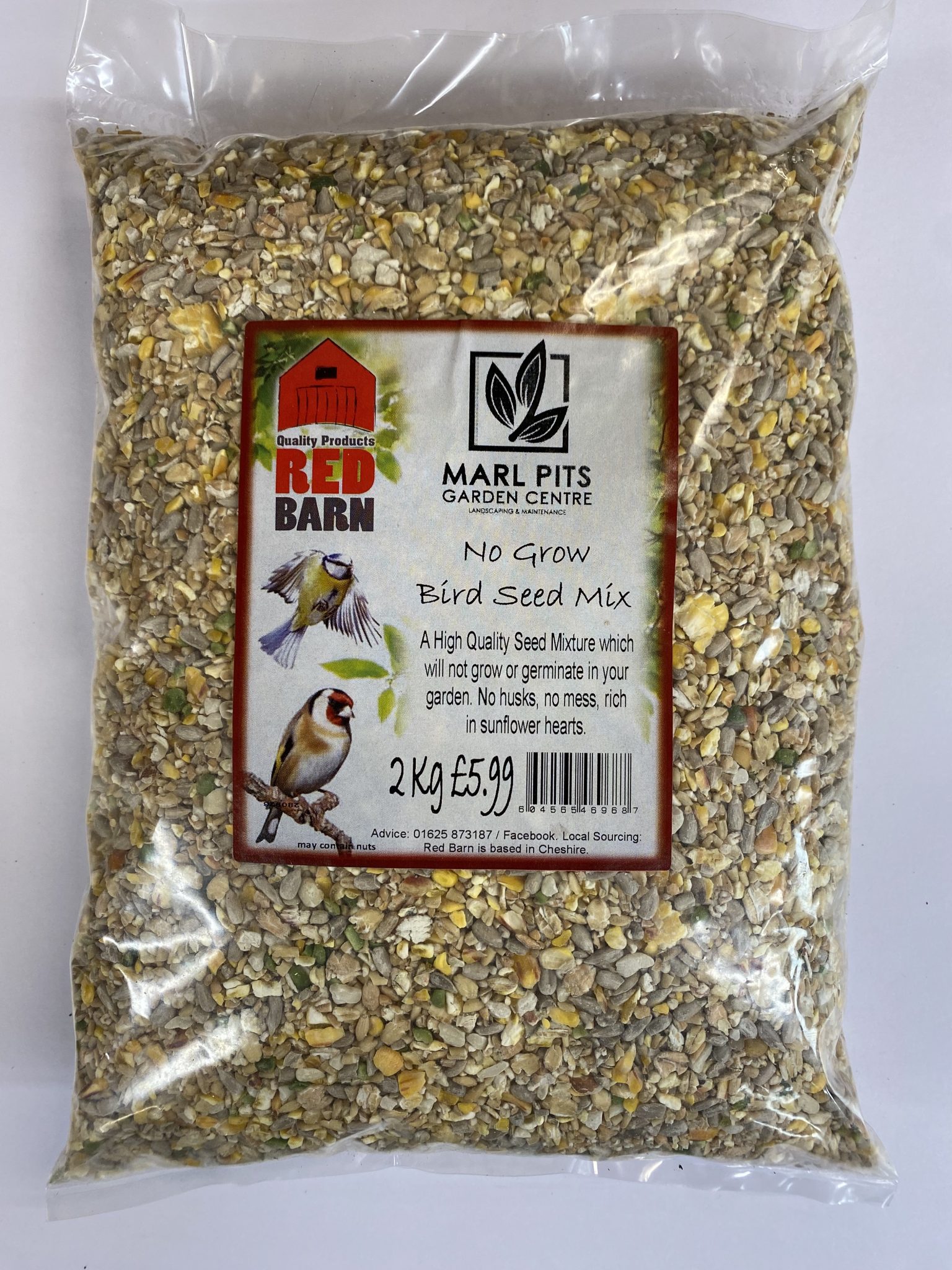 No Grow Bird Seed Mix 2Kg Marl Pits Garden Centre