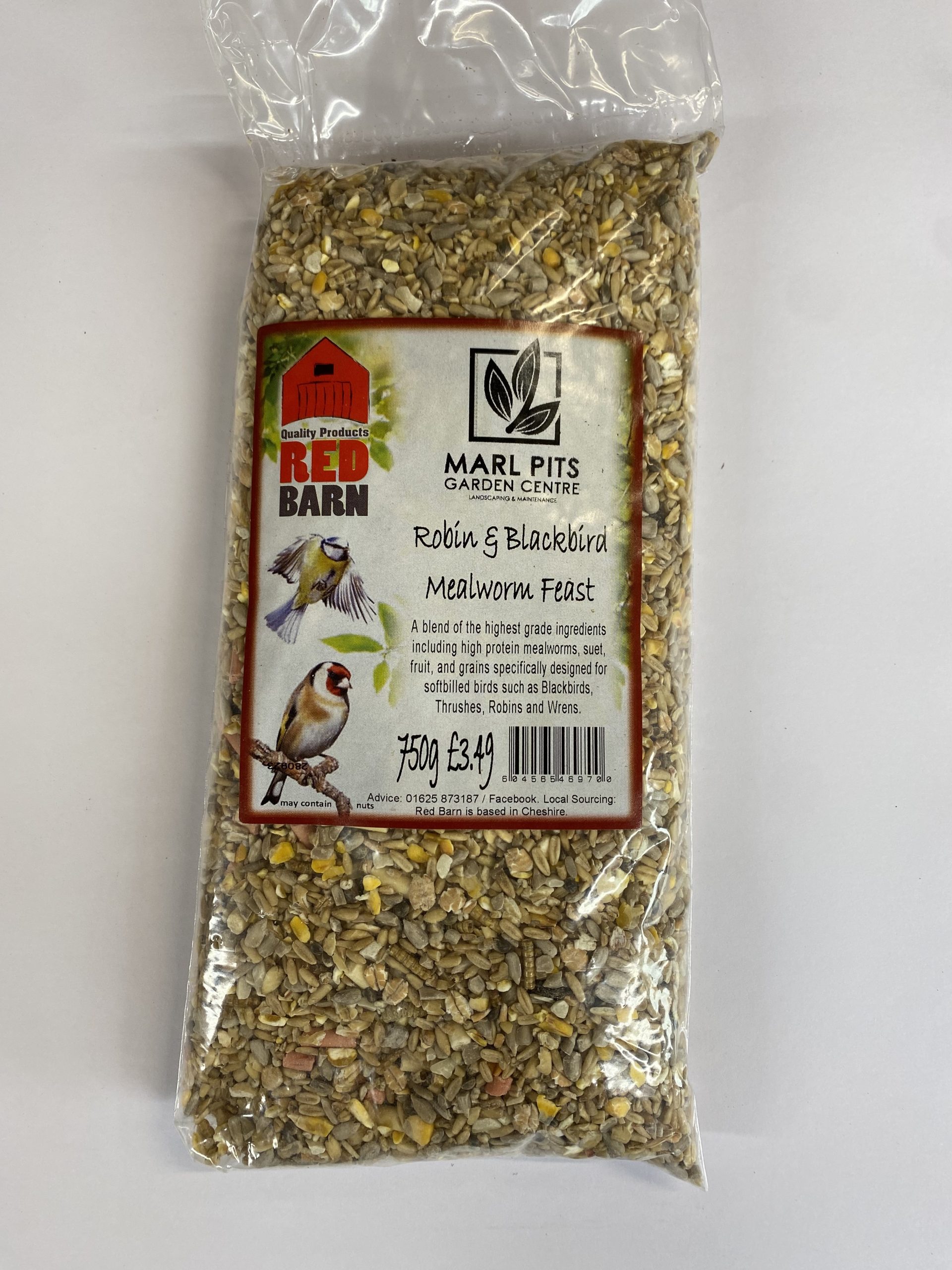 Robin and Blackbird Mealworm Feast Marl Pits Garden Centre